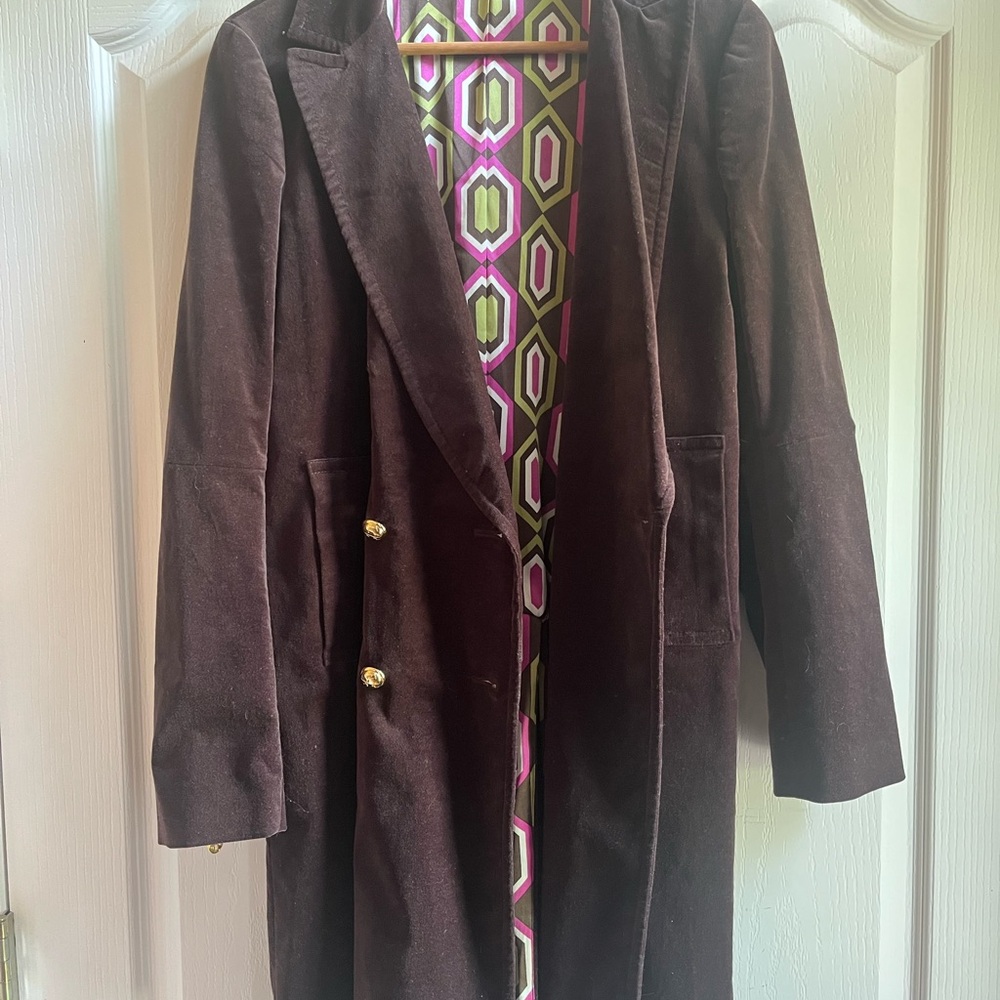 Tory Burch Brown and Gold Blazer Tailored Suit Jacket